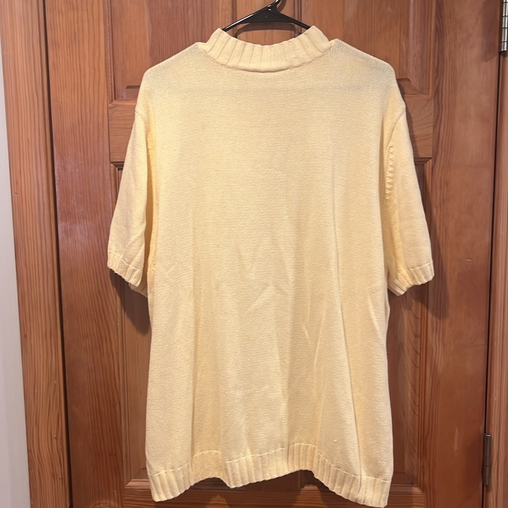 Appleseed’s women’s plus size yellow short sleeve sweater size 3X. - Picture 3 of 5